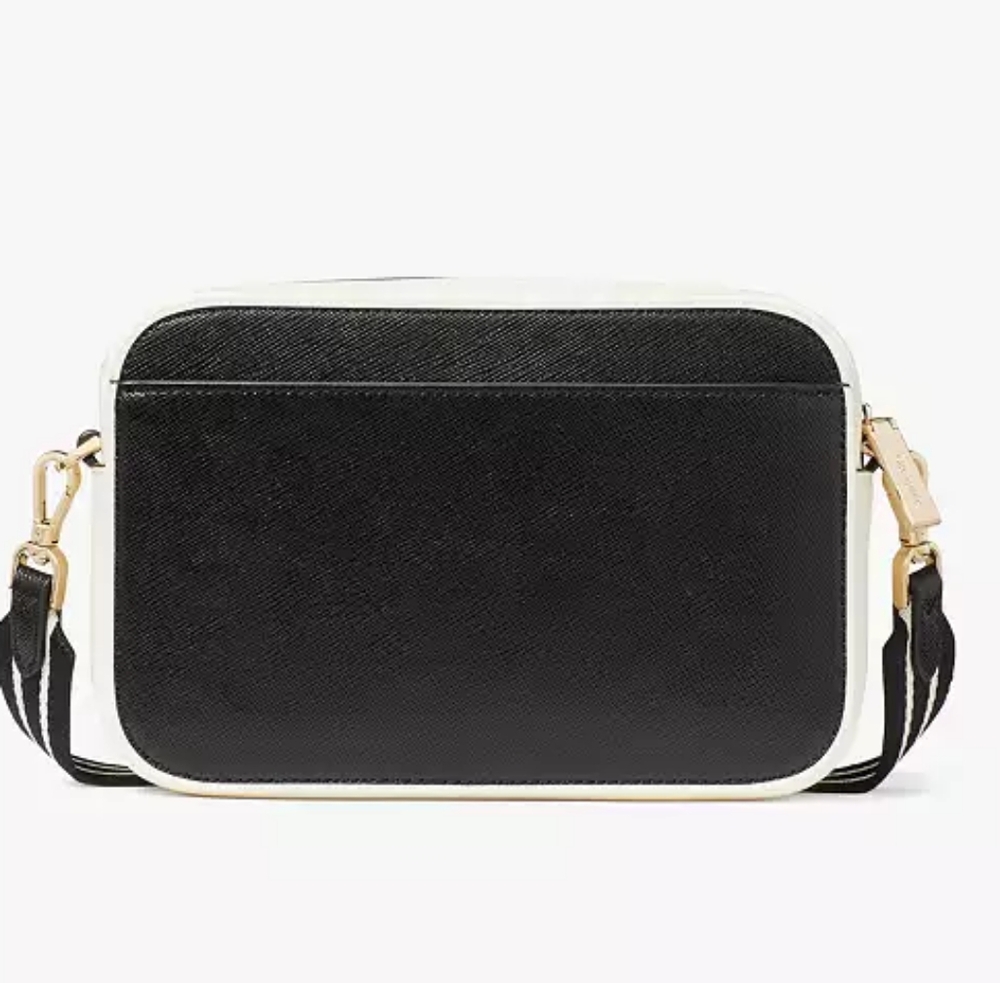 Kate Spade Black White Logo Camera Crossbody Bag Gold Hardware NWT - Picture 2 of 5